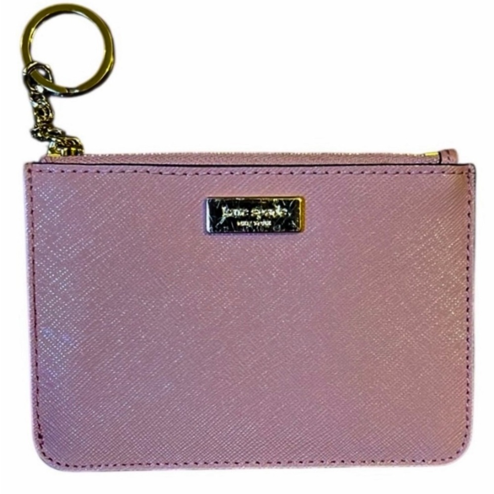 KATE SPADE Dusty Pink Gold Key Ring Card Holder